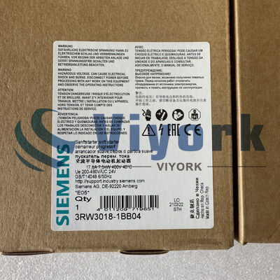Siemens 3RW3018-1BB04 SOFT STARTER 24V AC/DC 200-480VAC 17.6AMP 7.5KW/400V NEW